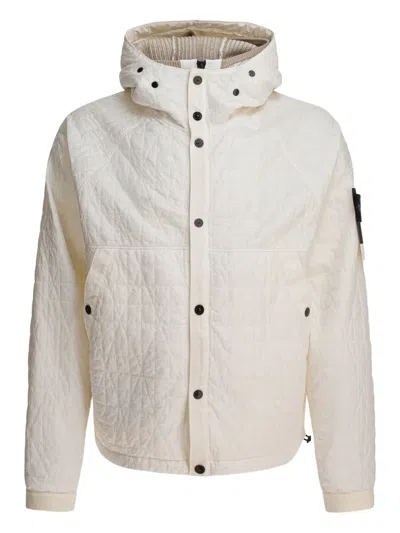 Stone Island Crinckle Reps Ny Quilted-tc Regular-fit. Giacca Imbottita In Reps Di Nylon Leggero Con Intero Resina In Neutral