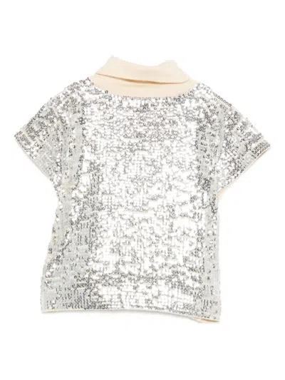 亮片缀饰高领T恤