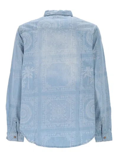 Tooco Patterned Buttoned Shirt In Blue