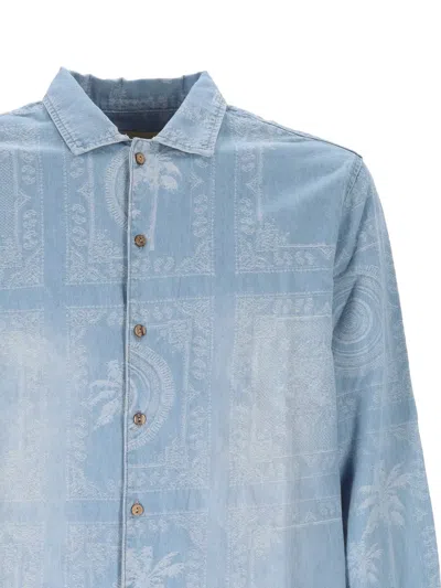 Tooco Patterned Buttoned Shirt In Blue