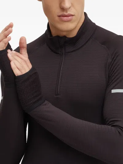 Ea7 Logo-print Performance Top In Brown