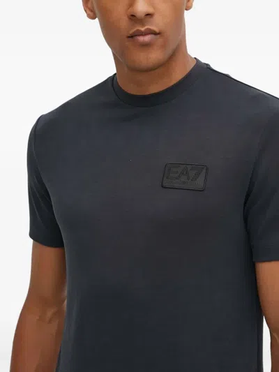 Ea7 T-shirt Mit Logo-patch In Gray