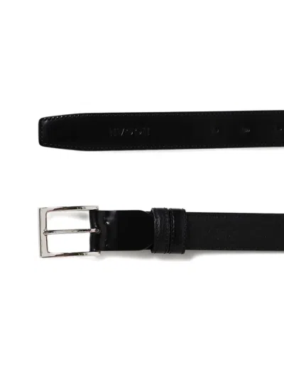 Hogan Square Buckle Belt In Black