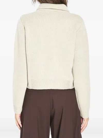 Lisa Yang Lynna Pointed-collar Buttoned Cardigan In Neutral