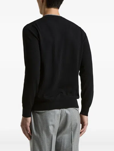 Peserico Wool And Cashmere Crewneck Sweater In Black