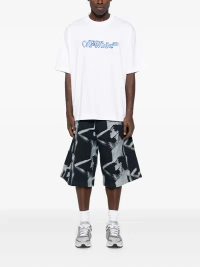 Off-white Cloudy Arrow Skate Cotton T-shirt In White