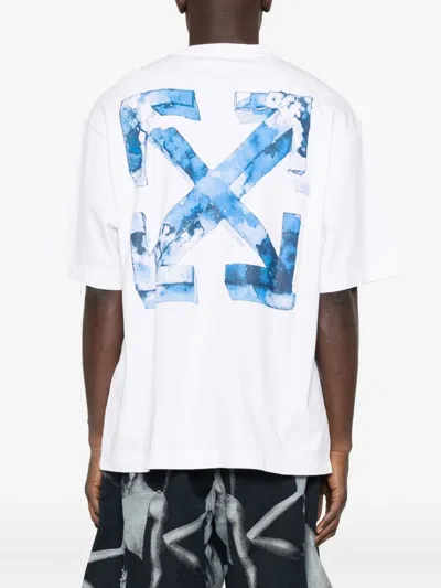 Off-white Cloudy Arrow Skate Cotton T-shirt In White