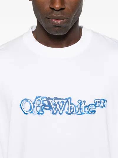 Off-white Cloudy Arrow Skate Cotton T-shirt In White