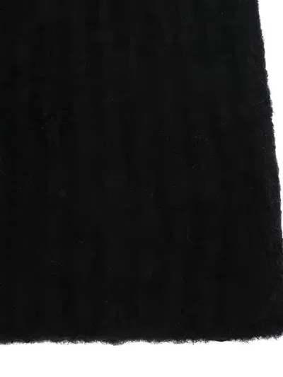 Roberto Collina Black Cashmere Ribbed Beanie In Black