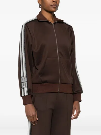 Maje Gestreiftes Sweatshirt In Brown