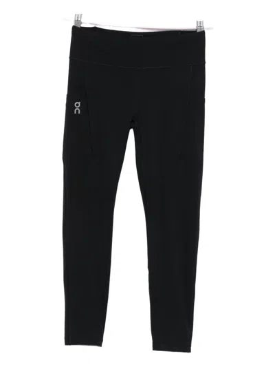 On Logo-print Performance Leggings In Black