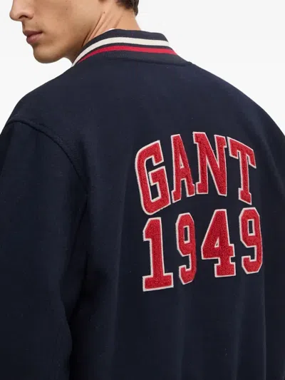 Gant Buttoned Appliqué Jacket In Blue