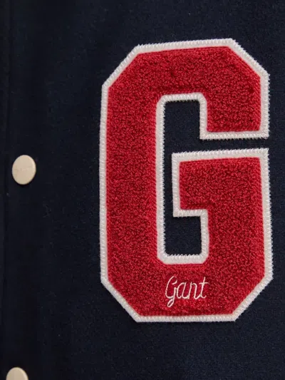 Gant Buttoned Appliqué Jacket In Blue