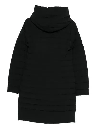 Peuterey Tailored Minimalist Black Parka With Quilted Design In Black
