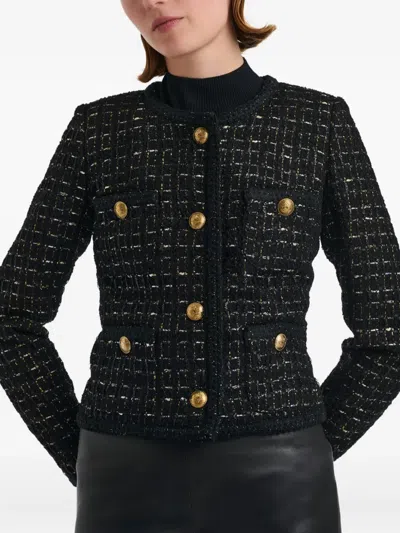 粗花呢排扣夹克