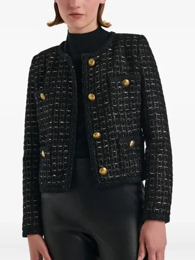 粗花呢排扣夹克