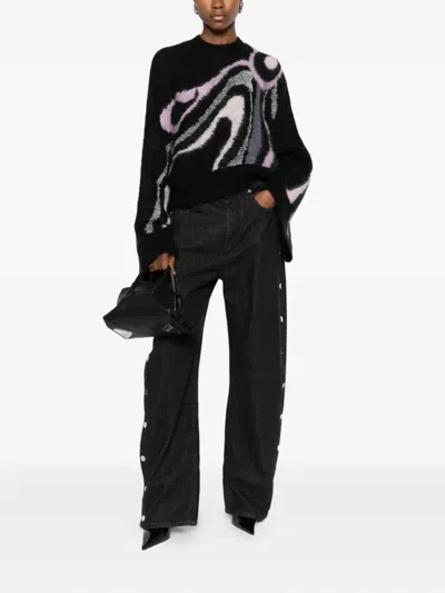 Pucci Embroidered Mohair Blend Oversize Sweater In Multi