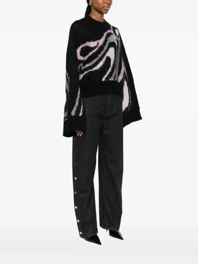 Pucci Embroidered Mohair Blend Oversize Sweater In Multi