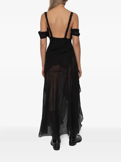 Misbhv Gabrielle Ruffled Maxi Dress In Black