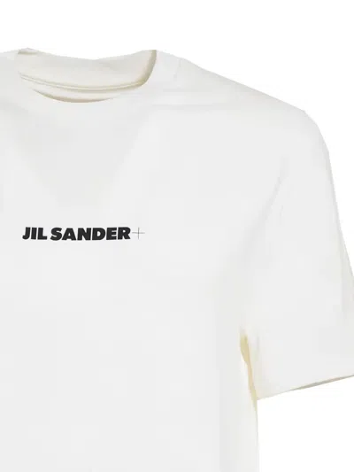 Jil Sander Short-sleeve T-shirt With Centered Logo Detail In White
