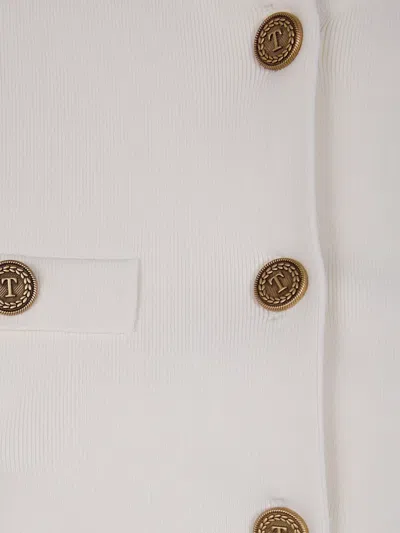 Twinset Button Scalloped Jacket In Multi