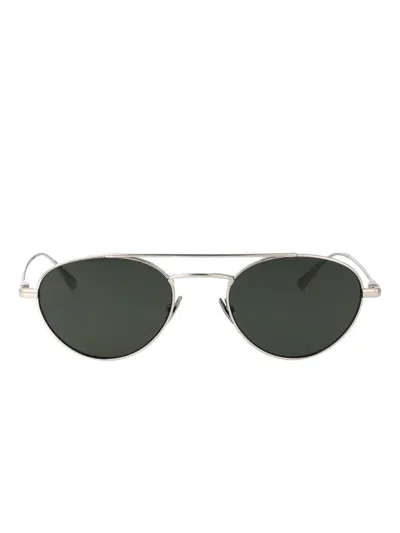 Saint Laurent Silver-silver-grey Metal Sunglasses In Multi