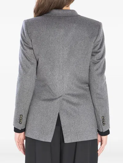Tagliatore Jasmine Peak-lapels Double-breasted Blazer In Gray