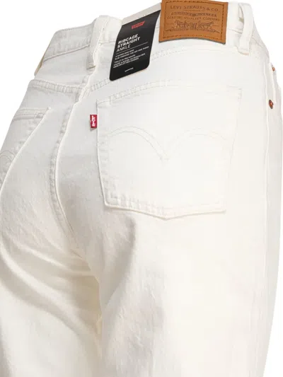 Levi's Womens Ecru Booper No Damage 501 Cropped Straight-leg High-rise Jeans In White