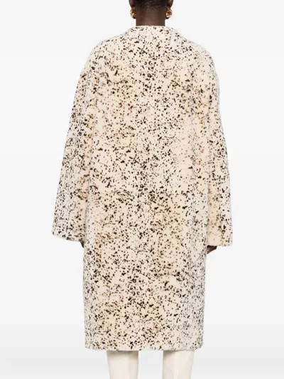 Totême Stracciatella Shearling Coat In Multi