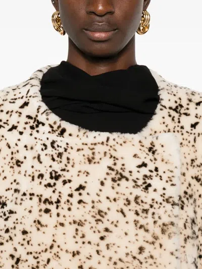 Totême Stracciatella Shearling Coat In Multi