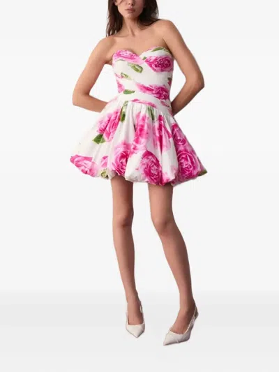 OLEA 花卉露肩迷你连衣裙