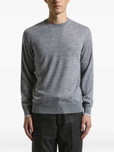 Peserico Crewneck Wool Sweater In Gray