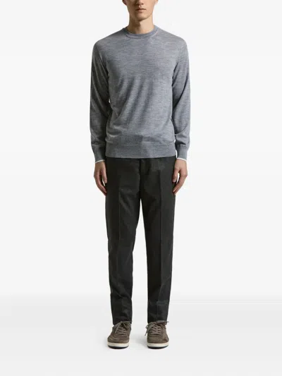 Peserico Crewneck Wool Sweater In Gray