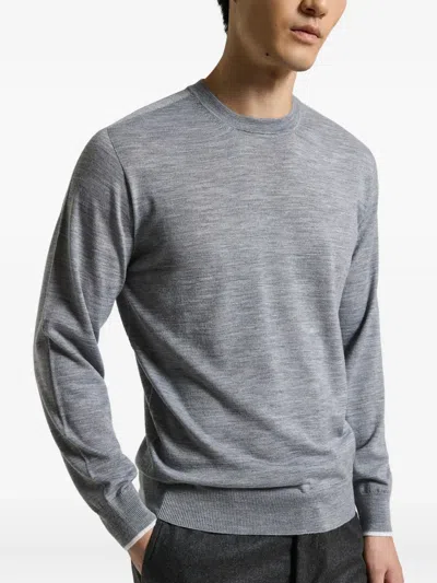 Peserico Crewneck Wool Sweater In Gray