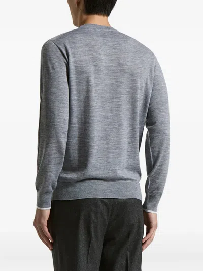 Peserico Crewneck Wool Sweater In Gray