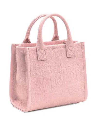 Mc2 Saint Barth Compact Rectangular Mini Vanity Bag With Gold-tone Accents In Pink