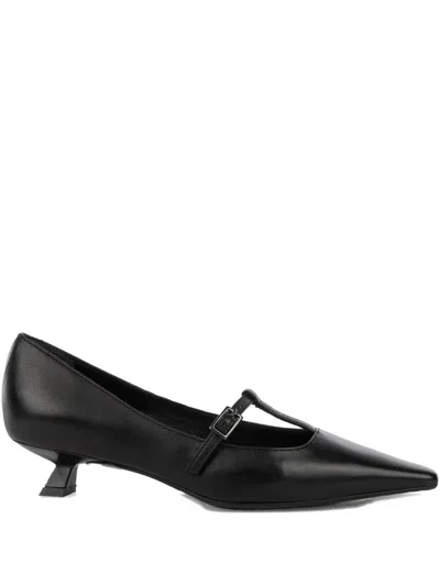 T字带尖头高跟鞋