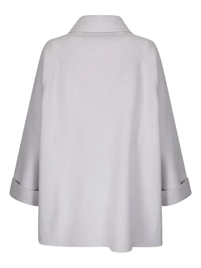 Stefano Mortari Double-breasted Pea Coat With Light Buttons And Flared Silhouette In White