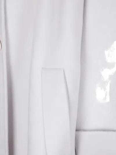 Stefano Mortari Double-breasted Pea Coat With Light Buttons And Flared Silhouette In White