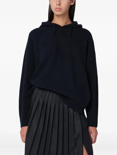 Roberto Collina Long-sleeved Hooded Sweater In Black