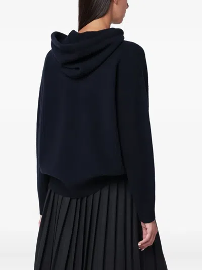 Roberto Collina Long-sleeved Hooded Sweater In Black