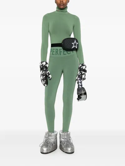 Perfect Moment Womens Seamless Thermal Modal And Cashmere-blend Leggings Parisian Green