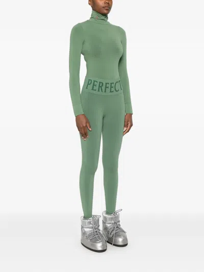 Perfect Moment Womens Seamless Thermal Modal And Cashmere-blend Leggings Parisian Green