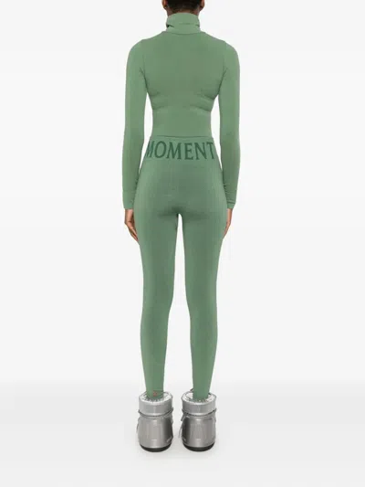 Perfect Moment Womens Seamless Thermal Modal And Cashmere-blend Leggings Parisian Green