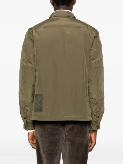 Ten C Front Zip Mid Layer Jacket With Chest Pockets In Green