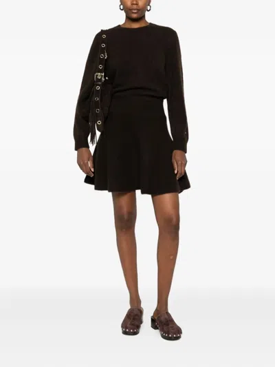 Maje Gestricktes Midikleid In Brown