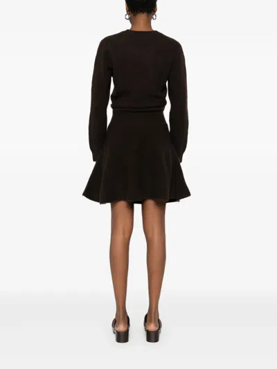 Maje Gestricktes Midikleid In Brown