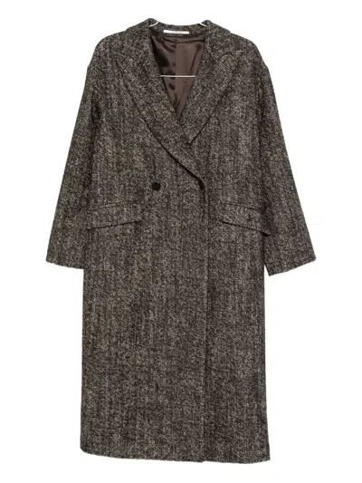 Tagliatore Linden Double-breasted Wool Coat Clothing In Brown