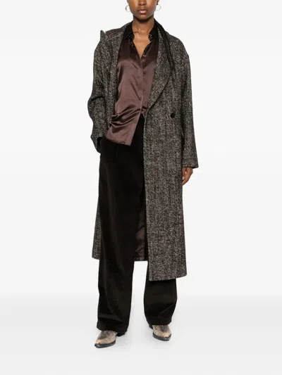Tagliatore Linden Double-breasted Wool Coat Clothing In Brown