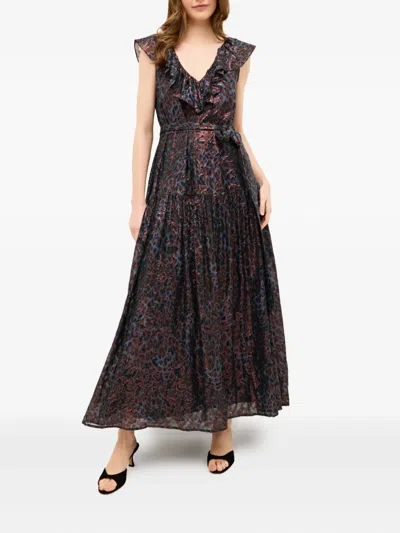 Marie Oliver Francine Maxikleid Mit Leoparden-print In Red